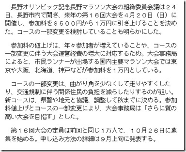 長野マラソン新聞