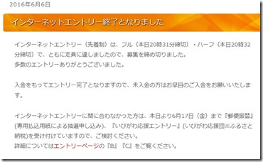 いびがわマラソン2016エントリー終了