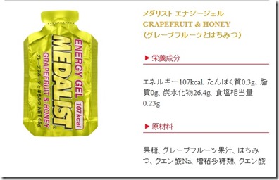 メダリストエナジージェル成分